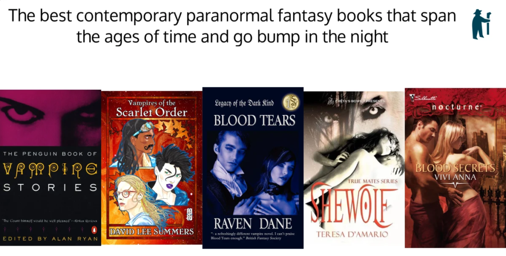 Rae's List of The best contemporary paranormal fantasy books that span the ages of time and go bump in the night